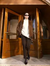 大地を称えるデザインの羊毛ニットセーター【男女兼用・点と線のデザイン】