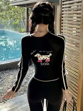 華やかなデザインの長袖ラッシュガードワンピース【ダイビング・サーフィン用・学生向け】（セットアップ対応）