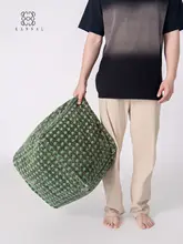 灰緑色のハンドメイド提花座用クッション【洗える・リッチな割绒】