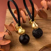 真ちゅう製 木製 福禄葫芦キーホルダー【クリエイティブデザイン・男女兼用・レトロスタイル】