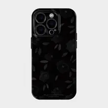 暗夜花柄 iPhone用スマホケース【シンプルデザイン・華やか・独特】