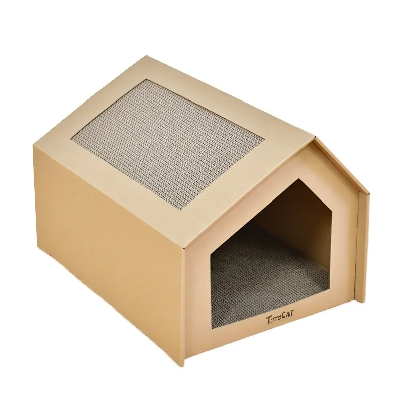 猫用段ボールキャットハウス：一人暮らしに最適な半密閉型の耐摩耗設計