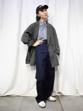 オーガニックコットン製 軽量柔らかなハイウエストデニムパンツ【カジュアル・ストレート・フロアレングス】