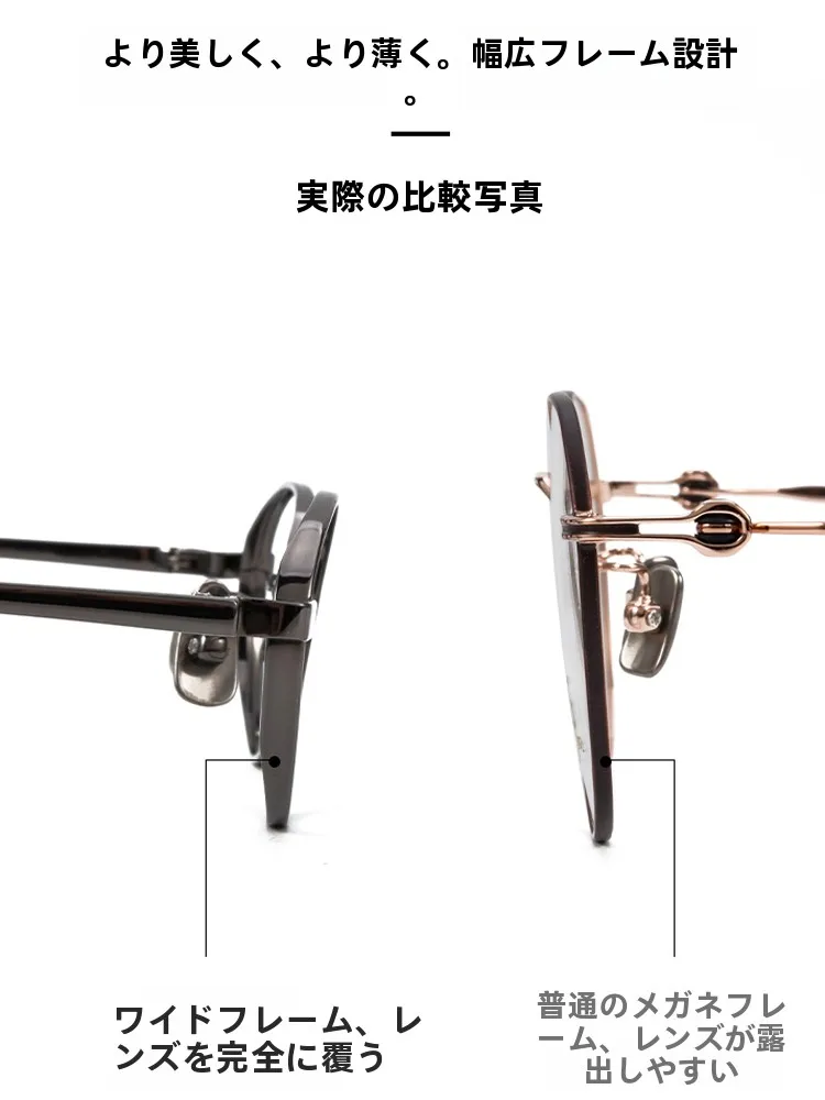細目 メガネ：超軽量チタンフレームの小顔向けスリムデザインが実用性を実証