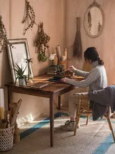 ブラックウォールナットとチェリー材の天然木デスク【デスク・作業台・カフェテーブル】