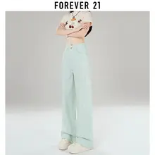 ハイウエストデニムパンツ【スリムフィット・フレア・裾長】