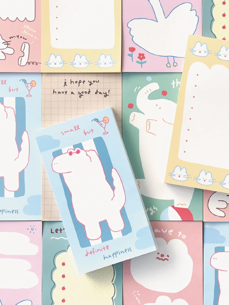 可愛いデザインのロングメモ帳 MEMO PAD：学生・オフィスで実用性を高める小清新タイプ