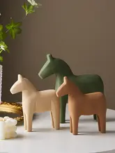 ナチュラルウッドデザインのミニ木馬飾り【リビング・玄関・ディスプレイに最適】