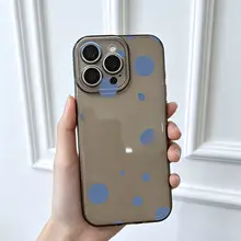 シンプルなハートドットデザインのスマートフォンケース【iPhone用・柔らかい素材対応】