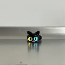個性的でスタイリッシュな猫のデザインリング【可愛いデュオアイ・ユニークデザイン】