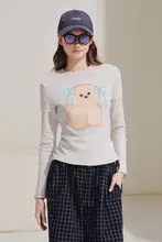 マルチーズデザインの長袖トップス【ウエストシェイプ・かわいい犬モチーフ・春秋用】（セットアップ対応）