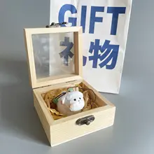 キーホルダー 木彫り 天然木 犬 バッグチャーム スマホストラップ 誕生日 プレゼント