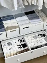 伸縮可能な引き出し用収納ボックス【靴下・下着・ストッキング用・仕切り付き】