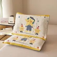 可愛い子供用全棉四層ガーゼ枕巾【極上の柔らかさ・赤ちゃん用・洗面器付き】（セットアップ対応）
