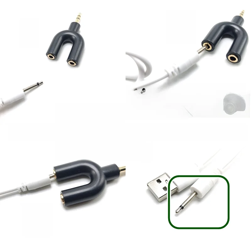 USB 3.5mm充電ケーブル【2節・2.5mm延長ヘッド・マッサージデバイス用】