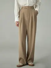 高腰ストレートパンツ レディース【春秋用・通勤・カジュアル・ワイドパンツ】