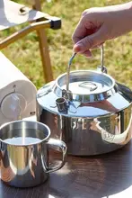 316ステンレス鋼製 アウトドア用ミニティーポット【携帯用・食品グレード・明火対応】