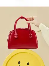 本革製ボストンバッグ【赤・ボウリングスタイル・結婚式用】
