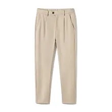 ビジネスカジュアルのウールパンツ【厚手・抗皺加工・ tapered fit】
