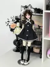 BJDドール衣装 セーラー服風キャンパスワンピース【甘いデザイン・半袖】
