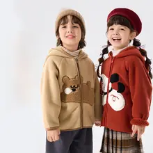 子供用冬季コート【男女兼用・フード付き・暖かい・可愛いデザイン】