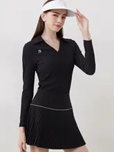 春秋季用 ゴルフレディース長袖ワンピース【スポーツウェア・ストレッチ・テニス対応】（セットアップ対応）