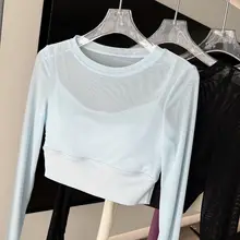 スポーツTシャツ【ショート丈・透け感のあるメッシュ・パッド付き】