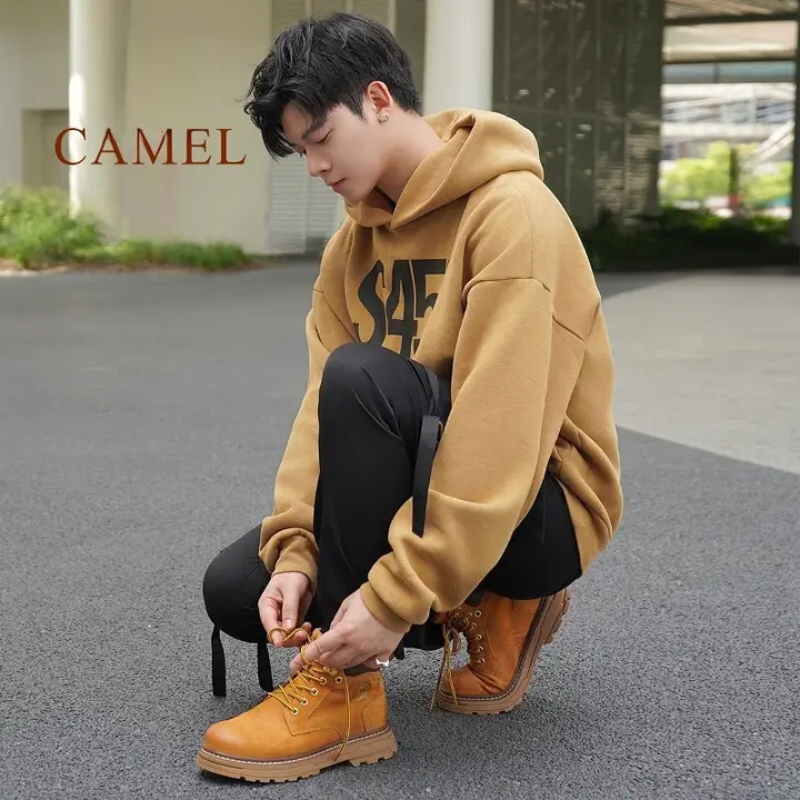 Camel 防水機能付き メンズハイカットマーチンブーツ【カジュアル・アウトドア用】