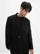 不対称テーラードジャケット【平織り・メンズ・高級素材】