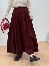 高腰サロペットスカート【ライトコーデュロイ・通勤・フリーサイズ】