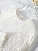 春季新作のシルク刺繍ブラウス【微透け・長袖・桑の実シルク】