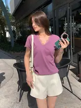 Gaby レースパッチワーク半袖Tシャツ【軽やかでコーディネートしやすい・ルーズフィット】