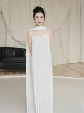 エコーオフィシャル新婦用プリーツデザインドレス【ストラップ・敬酒用】