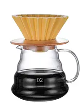 家庭用 手摘みコーヒー用ガラスポット【雲朵ポット・コーヒーシェアポット・V60フィルターカップ・アイスブリュー用ポット】（セットアップ対応）