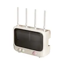 壁掛け用Wi-Fiルーター収納ボックス【穴あけ不要・光モデムやセットトップボックス用・便利な収納ラック】
