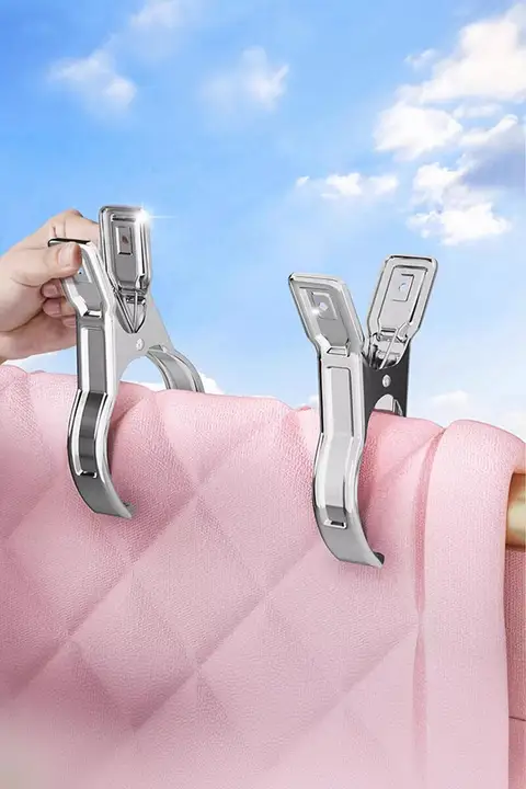 物干しバサミ 大サイズ 風防固定神器 ステンレス 専用布団 シーツ 強力