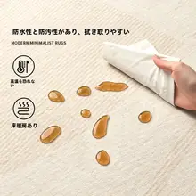 温かみのあるクリームカラーのラグ【リビング用・マルチサイズ・洗える】
