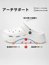 足弓サポート付き夏用スリッポン【厚底・防滑・防臭・包頭】