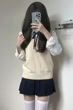 鬼鬼家 JK制服 ニットベスト【無地・プルオーバー・学院スタイル】