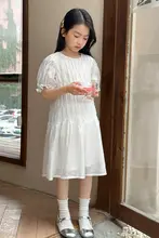 ワンピース キッズ ガールズ パフスリーブ プリンセスドレス おしゃれ 上品 夏
