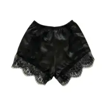 黒白灰の三色パネルデザイン！レース付き防走光ショートパンツ