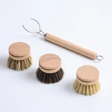 oakliving 天然ジュート製鍋ブラシ【交換可能なヘッド・キッチン用・非粘着】