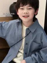 おしゃれな男の子用シャツ【春用・カジュアルデザイン・長袖】（セットアップ対応）