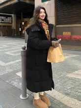 大きいサイズ レディース ロングダウンコート【赤・膝下丈・フード付き・冬用・厚手】