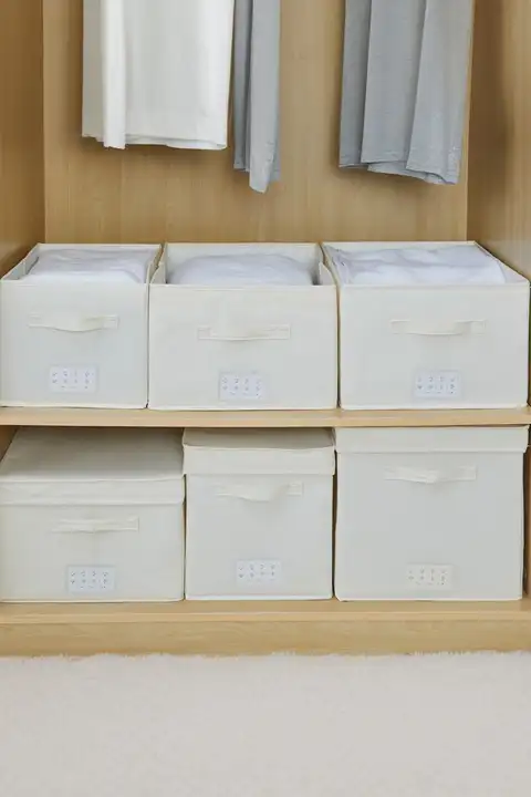 布製 蓋なし収納ボックス【折りたたみ式・衣類収納・家庭用】