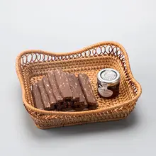 ベトナム手作り秋の天然藤素材フルーツバスケット【お茶うけトレイ・お菓子収納にも最適】