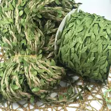 手作り用カラフルな緑のツル植物装飾ロープ【麻紐・編み込み素材】