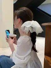 エレガントなレースチュールヘアゴム【後頭部用・ドレスアップ】