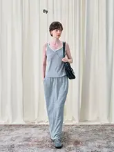 ツイストデザインのリブニットキャミソール【両面使用可能・肌触り抜群】