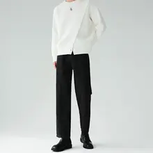 高級デザインのハイウエストデニムパンツ【ワイドストレート・シンプル・ビンテージ風】